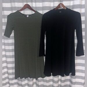 Old Navy Black and Striped Women's Long Sleeve Dresses Size Small bundle